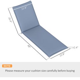 Foldable Chaise Lounge Cushion Set Of 2, Outdoor Lounge Chair Cushion Set, 200gsm Fabric, 76 X 23, Blue (Color: Blue)