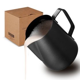 Stainless Steel Milk Frothing Jar, -600 Ml, Matte (Color: black)
